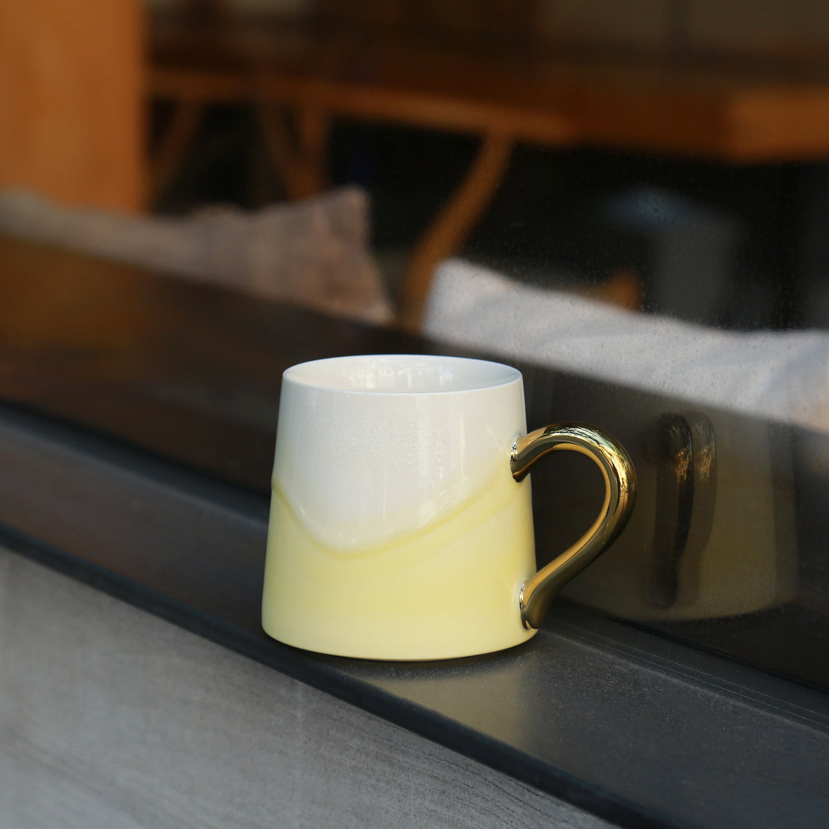 Lexacon Light Yellow Gilded Mug